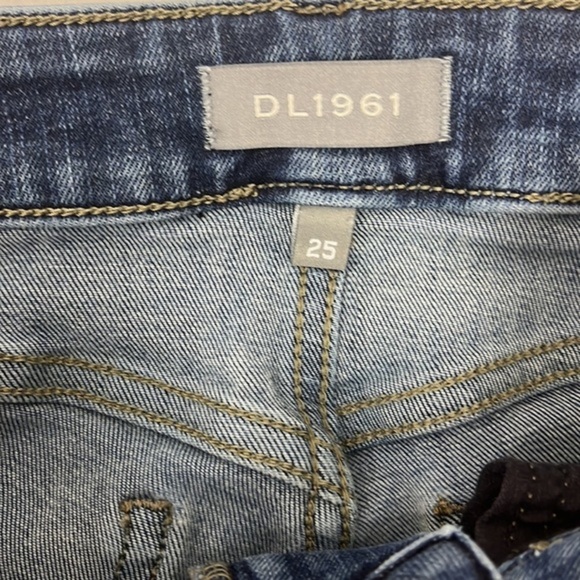 DL1961 Instasculpt Florence Ankle Skinny Distressed Blue Jeans Size 25 - Picture 13 of 15